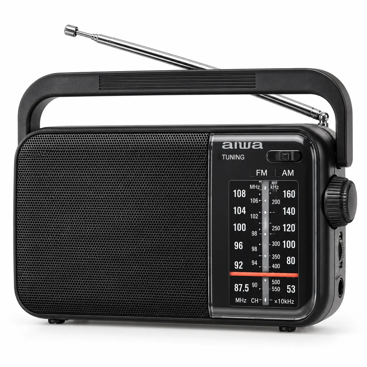 Radio portative Aiwa R-290BK AM FM me antenë teleskopike dhe altoparlant të integruar