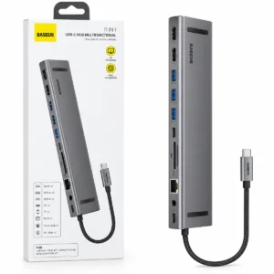 Baseus EliteJoy Gen2 USB-C Hub 11-in-1 me HDMI 4K, VGA, Gigabit LAN, SD TF dhe PD 100W