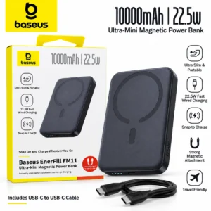 Baseus EnerFill FM11 magnetic power bank 10000mAh 22.5W USB-C Black