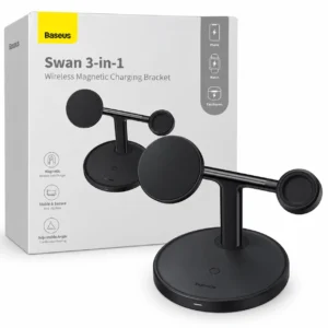Baseus Swan 3-in-1 wireless magnetic charger për iPhone Apple Watch dhe AirPods