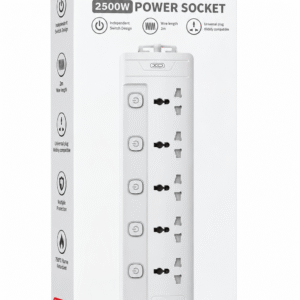 XO-WL19(EU) Power Socket 2500W me 5 priza USB-C dhe 2 USB-A