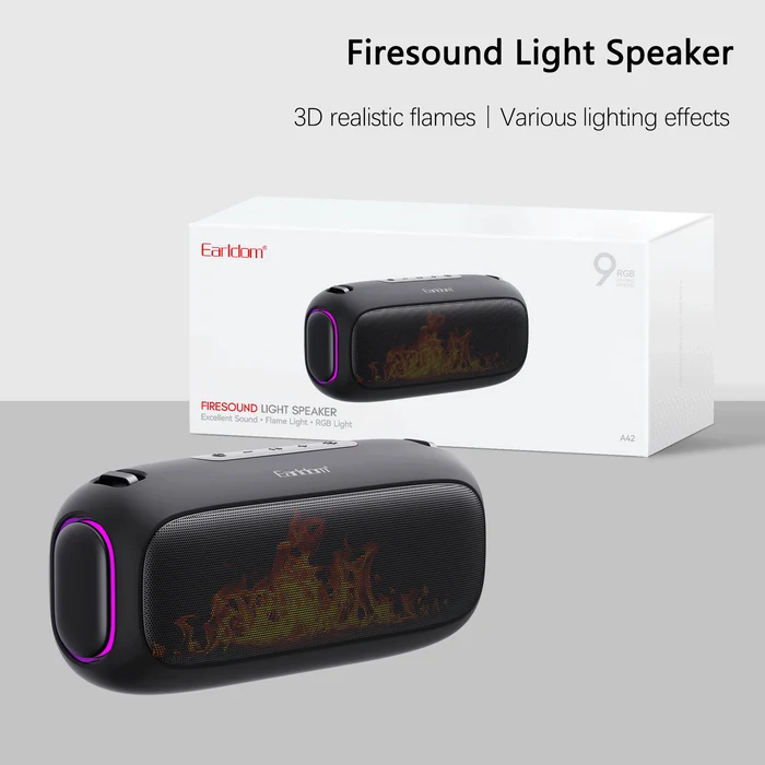 Earldom ET-A42 16W Bluetooth speaker me Flame Light RGB dhe Dual Stereo