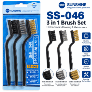 SUNSHINE SS-046 set me 3 furça për pastrim elektronik dhe PCB