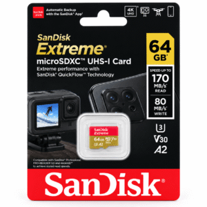 SanDisk Extreme microSDXC UHS-I 64GB 170MB/s U3 V30 A2