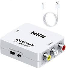 Mini HDMI2AV Konverter HDMI në AV / RCA 1080p PAL NTSC + USB Power