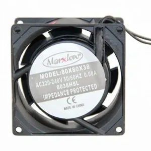 Marxlow AC Cooling Fan 80×80×38mm 220–240V 0.08A Black