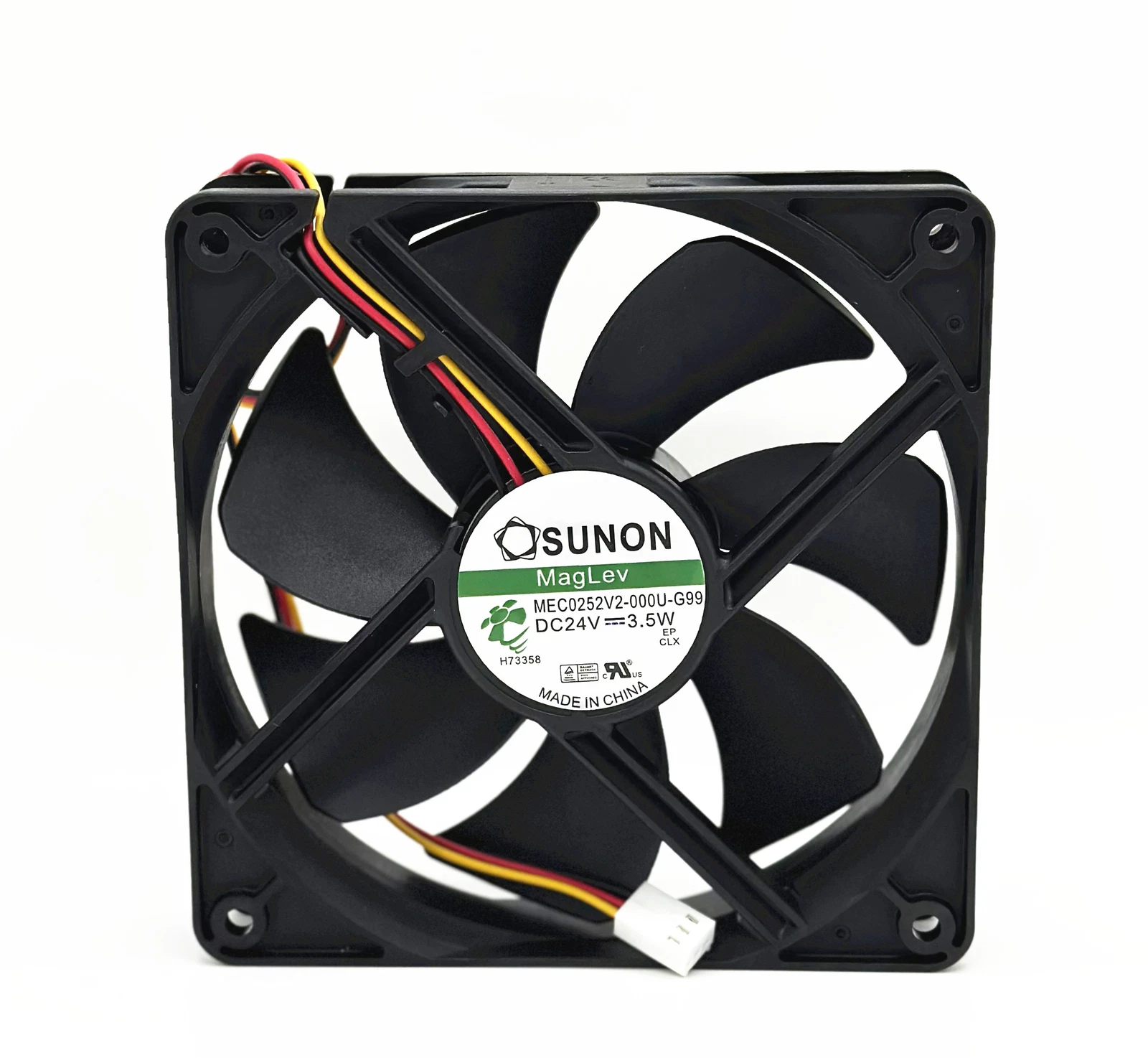 SUNON DC Cooling Fan 120×120×12mm 24V 3.5W Black