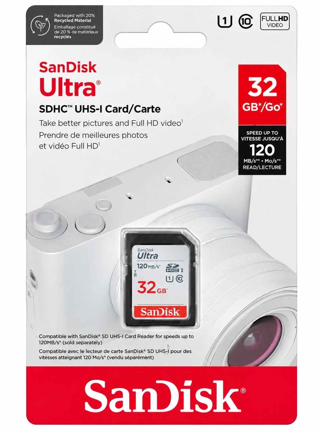 SanDisk Ultra 32GB SDHC UHS-I 120MB/s Memory Card