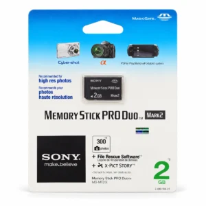 Kartë memorie Sony Memory Stick PRO Duo Mark2 2GB modeli MS-MT2G me paketim origjinal