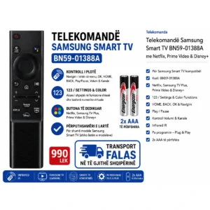 Telekomandë Samsung Smart TV BN59-01388A me Netflix Prime Video Disney Plus