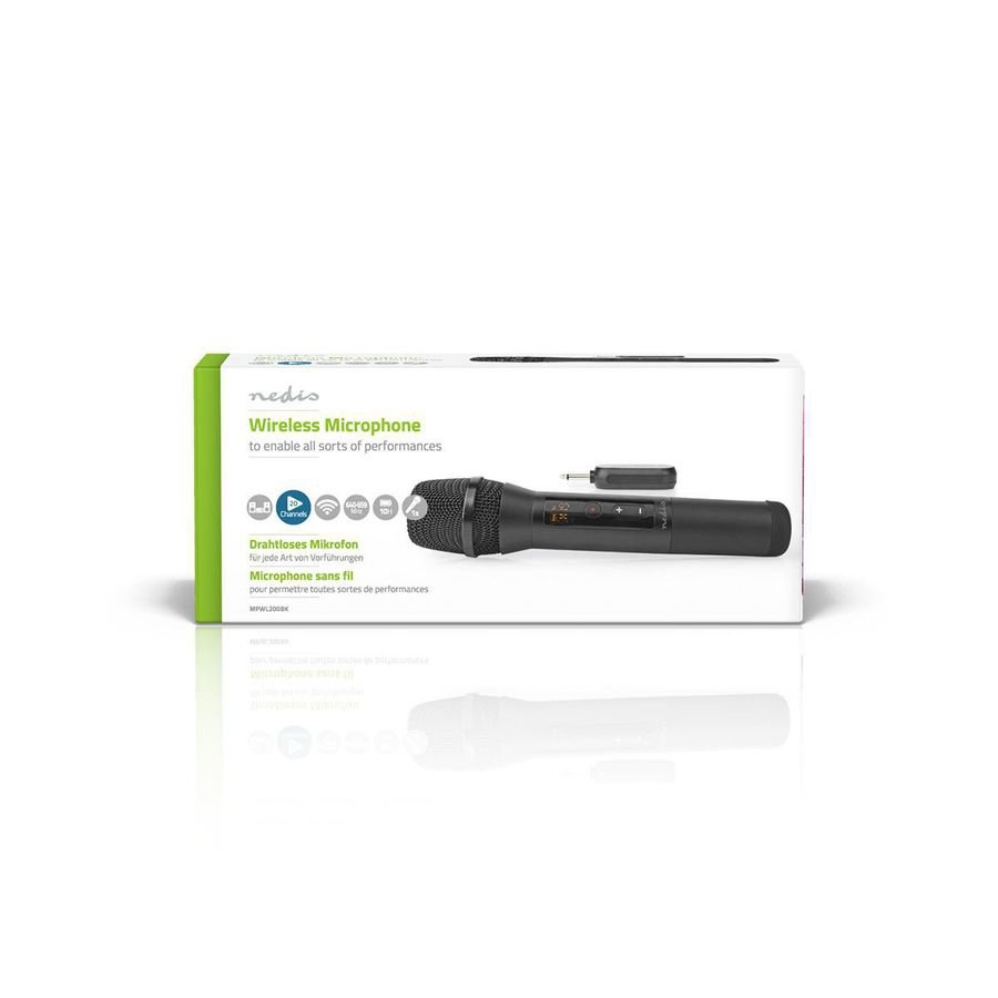 Nedis MPWL200BK Wireless Microphone Set UHF 20 Channels 50m