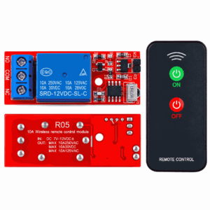 Modul rele 12V me një kanal, marrës infra të kuq dhe telekomandë IR