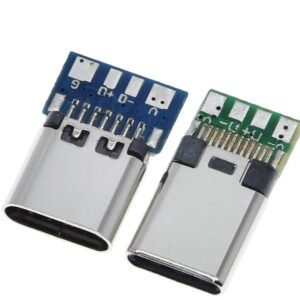 Konektor USB-C Male / Female me PCB për Saldim Kabllosh