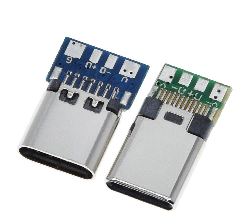 Konektor USB-C Male / Female me PCB për Saldim Kabllosh