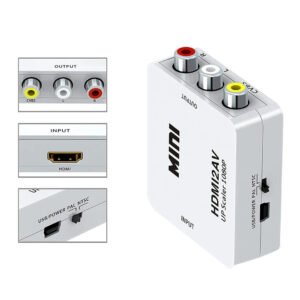Fully G-537O HDMI to RCA Mini Converter 1080p për konvertimin e sinjalit HDMI në video dhe audio analoge RCA AV