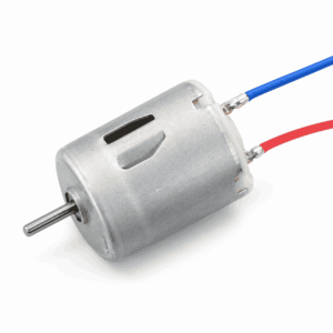 Motor DC Powermaster 3.6V me trup metalik cilindrik dhe bosht rrotullues për projekte DIY
