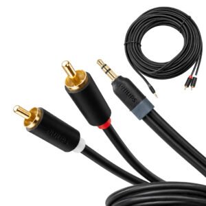 Kabllo audio stereo Philips SWR2110/93 25 metra me Jack 3.5mm Male dhe dy konektorë RCA Male