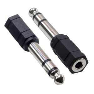 Adapter audio Powermaster PM-5422 me Jack 6.35mm Stereo Male dhe portë 3.5mm Stereo Female