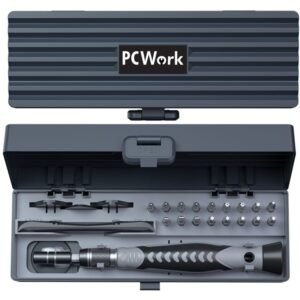 Seti PCWork PCW08H me 17 maja Chrome-Vanadium, dorezë magnetike dhe aksesorë për riparim